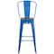 Flash Furniture Blue Metal Barstool with Back and Wood Seat, 30" High, PK4 4-CH-31320-30GB-BL-WD-GG - alternate 6